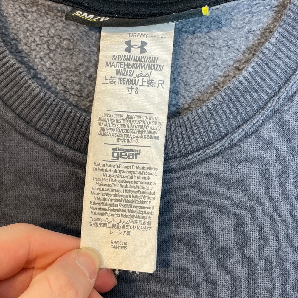 Under Armour Loose Fit Crewneck Sweatshirt Gray SM P - Picture 4 of 5